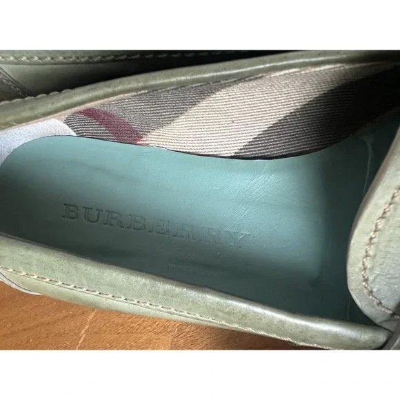 BURBERRY WOMENS LEATHER LOAFERS Green Tassel SHOES EU 36.5 ITALY - Picture 15 of 17